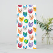 Waterverf katten en vrienden menu (Staand voorkant)