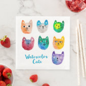 Waterverf katten en vrienden servet (Insitu)