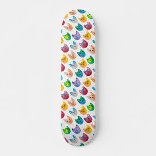 Waterverf katten en vrienden skateboard