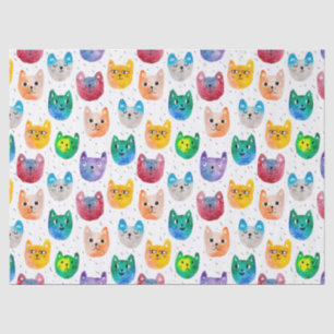 Waterverf katten en vrienden tissuepapier