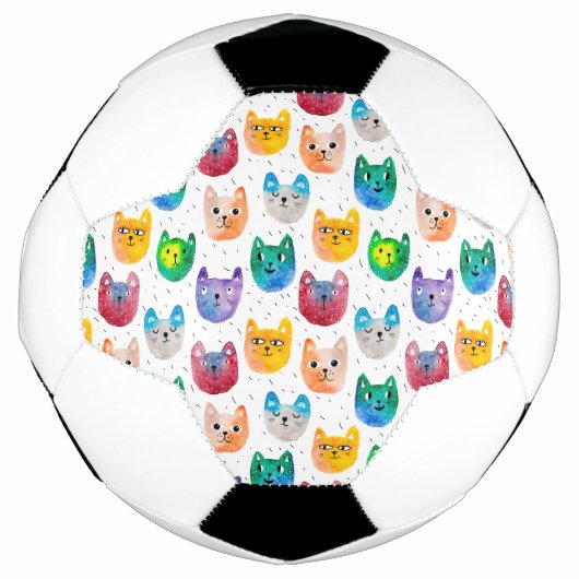 Waterverf katten en vrienden voetbal (Voorkant)