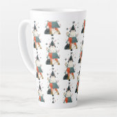 Waterverf Katten Kerstboom Patroon grillig Latte Mok (Linkerhoek)