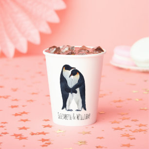 Waterverf keizer pinguins Papieren Bekers