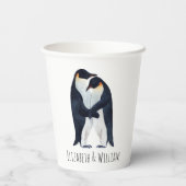 Waterverf keizer pinguins papieren bekers (Achterkant)