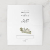 Waterverf Kerk Traditioneel Monogram Huwelijk (Buitenkant ongevouwen)