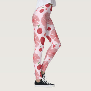 Waterverf Kersen Bloemmotief, Mooie Kersen Leggings