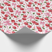 Waterverf kersen en bogen cadeaupapier (Hoek)