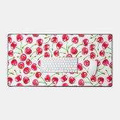 Waterverf kersen patroon bureaumat (Keyboard & Muis)