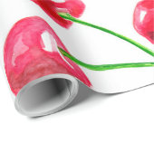 Waterverf kersen patroon cadeaupapier (Rol Hoek)