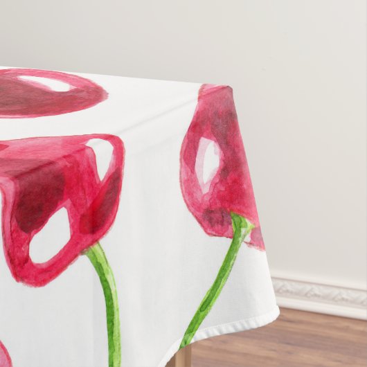 Waterverf kersen patroon tafelkleed (Voorbeeld)