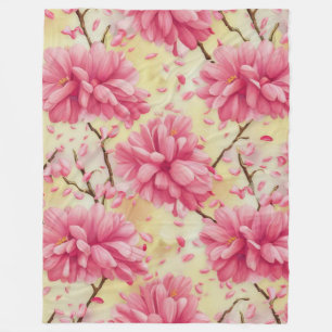 "Waterverf Kersenbloesem Bloemenpatroon" Fleece Deken