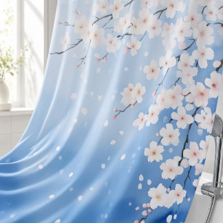 Waterverf Kersenbloesem Cascade Japanse Stijl Douchegordijn