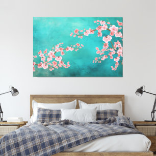 Waterverf Kersenbloesems Canvas Afdruk