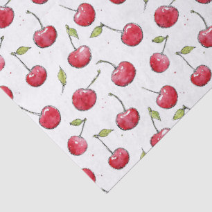 Waterverf Kersenpatroon Decoupage Tissuepapier