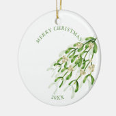 Waterverf Kerst bessen takken Groen Keramisch Ornament (Links)