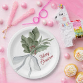 Waterverf kerst bladeren papieren bordje (Feest)