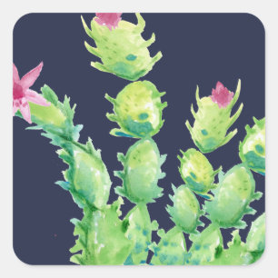 Waterverf Kerst Cactus Sticker Sheet
