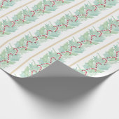 Waterverf Kerst Candy Cane Garland Cadeaupapier (Hoek)