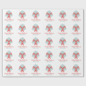 Waterverf Kerst Candy Cane gepersonaliseerd Cadeaupapier (Vlak)