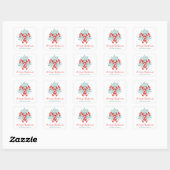 Waterverf Kerst Candy Cane Gift Vierkante Sticker (Vel)