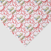 Waterverf Kerst Champagne Bar Winkelwagen Tissuepapier (Detail)