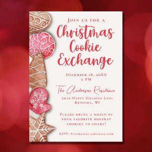 Waterverf Kerst Cookie Exchange Kaart