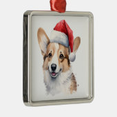 Waterverf Kerst Corgi Ornament (Rechts)