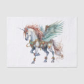 Waterverf Kerst Eenhoorn Pegasus Tissuepapier (Voorkant)