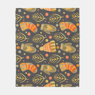 Waterverf kerst: feestelijk naadloos patroon. fleece deken