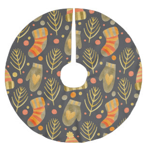 Waterverf kerst: feestelijk naadloos patroon. kerstboom rok