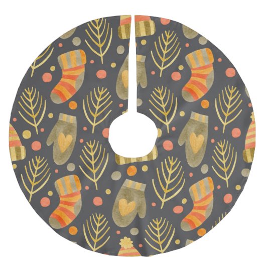 Waterverf kerst: feestelijk naadloos patroon. kerstboom rok (Voorkant)