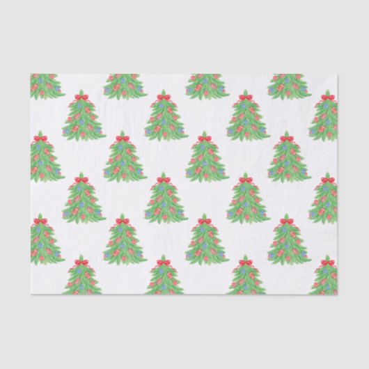Waterverf Kerst Football Bomen Tissuepapier (Voorkant)