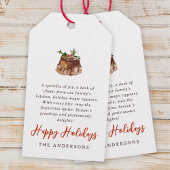 Waterverf Kerst Gebakken Treat Familie Cadeaulabel