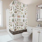 Waterverf Kerst Gepersonaliseerd Modern Douchegordijn (In situ)