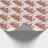 Waterverf Kerst Gingerbread House Cadeaupapier (Hoek)