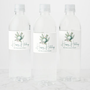 Waterverf Kerst Groene Ornament Vakantie Party Waterfles Etiket