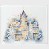 Waterverf Kerst Huis inpakpapier (Vlak)