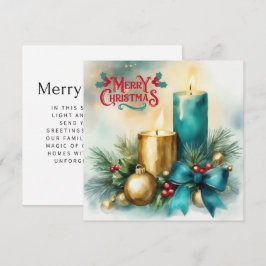 Waterverf Kerst Kaart met Kaars en Tiffany