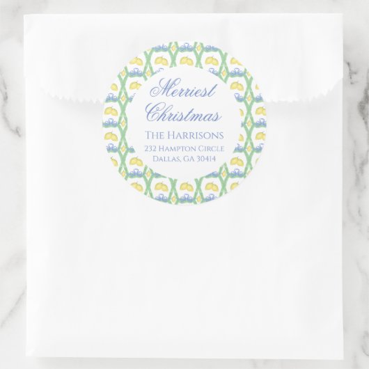 Waterverf Kerst Kerst Garland Ronde Sticker (Tas)