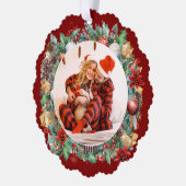  Waterverf kerst krans foto Ornament Kaart (Links)