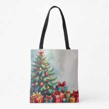 Waterverf Kerst Magische Canvas tas