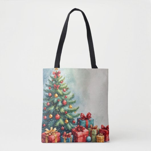 Waterverf Kerst Magische Canvas tas (Voorkant)