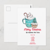 Waterverf kerst met warme cacao briefkaart (Voorkant / Achterkant)