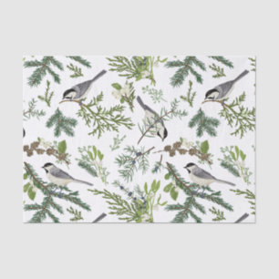 Waterverf Kerst Natuur Bos Illustratie Tissuepapier