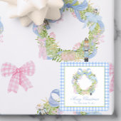 Waterverf kerst notenkraker krans behuizing vierkante sticker