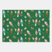 Waterverf Kerst Notenkrakers Collage Inpakpapier Vel (Voorkant 3)