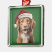 Waterverf Kerst Nova Scotia Duck Tolling Ret. Metalen Ornament (Links)