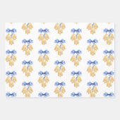 Waterverf kerst of bruiloft klokken en bogen inpakpapier vel (Voorkant 3)