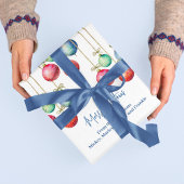 Waterverf Kerst Ornamenten Custom Inpakpapier Vel