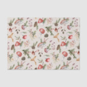 Waterverf Kerst Paddestoelen Rustiek Bos Tissuepapier (Voorkant)